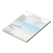 美しい熱帯ビーチとボート ノートパッド (回転)