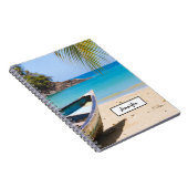 美しい熱帯ビーチとボート ノートブック (右側)