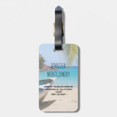 美しい熱帯ビーチとボート ラゲッジタグ (裏面縦)