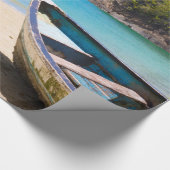 美しい熱帯ビーチとボート ラッピングペーパー (角)