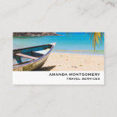 美しい熱帯ビーチとボート 名刺 (正面)