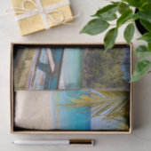 美しい熱帯ビーチとボート 薄葉紙 (ギフト)