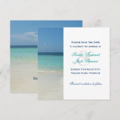 美しい熱帯ビーチの保存日付 セーブザデート (正面/裏面)