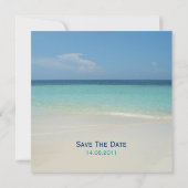 美しい熱帯ビーチの保存日付 セーブザデート (裏面)