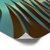 美しい熱帯ビーチ砂海ヤシの木 ポスター (角)