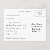 美しい熱帯ビーチ結婚式RSVP インビテーションポストカード (裏面)