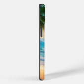 美しい熱帯ビーチ、ヤシの木と花 Case-Mate iPhoneケース (裏面 / 右)