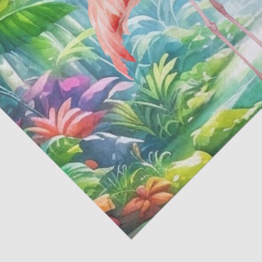 美しい熱帯ピンクのフラミンゴスデクページ 薄葉紙 (詳細)