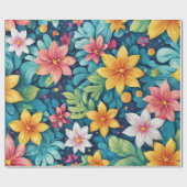 美しい熱帯フローラデザイン ラッピングペーパー (フラット)