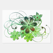 美しい熱帯フローラフラワーテーマ ラッピングペーパーシート (正面)