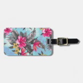 美しい熱帯フローラ絵を描水彩 ラゲッジタグ (正面横)