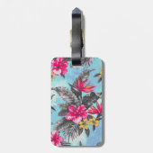 美しい熱帯フローラ絵を描水彩 ラゲッジタグ (裏面縦)