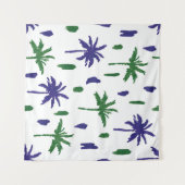 美しい熱帯ヤシの木の柄 タペストリー (正面(横))