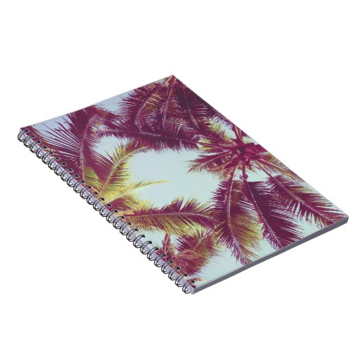 美しい熱帯ヤシの木、ビーチのまわりにの海オセア ノートブック (右側)
