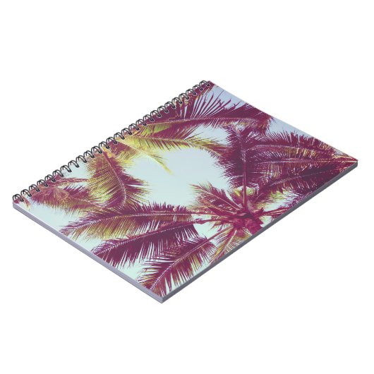 美しい熱帯ヤシの木、ビーチのまわりにの海オセア ノートブック (左側)