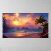 美しい熱帯南太平洋島のポスター ポスター (正面)