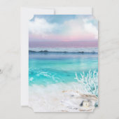美しい熱帯海サンライズ日付を保存 招待状 (裏面)