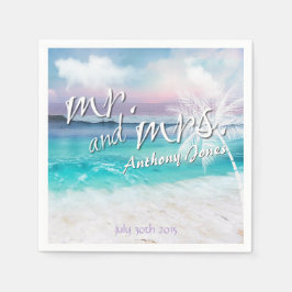 美しい熱帯海サンライズ紙ナプキンス スタンダードカクテルナプキン