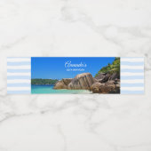 美しい熱帯海ロッキーコーストライン誕生日 ペットボトルラベル (シングルラベル)