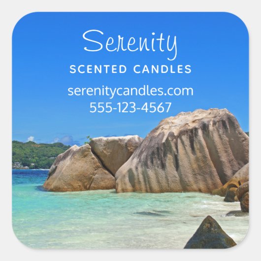 美しい熱帯海ロッキー海岸事業 スクエアシール (正面)