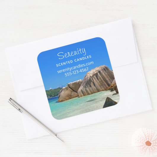 美しい熱帯海ロッキー海岸事業 スクエアシール (封筒)