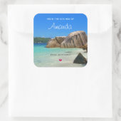 美しい熱帯海ロッキー海岸線キッチン スクエアシール (バッグ)