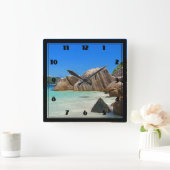 美しい熱帯海ロッキー海岸線 スクエア壁時計 (ホーム)