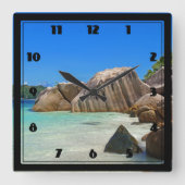 美しい熱帯海ロッキー海岸線 スクエア壁時計 (正面)