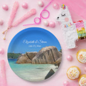 美しい熱帯海ロッキー結婚海岸線 ペーパープレート (パーティー)