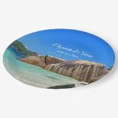 美しい熱帯海ロッキー結婚海岸線 ペーパープレート (アングル)