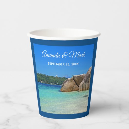 美しい熱帯海ロッキー結婚海岸線 紙コップ (正面)