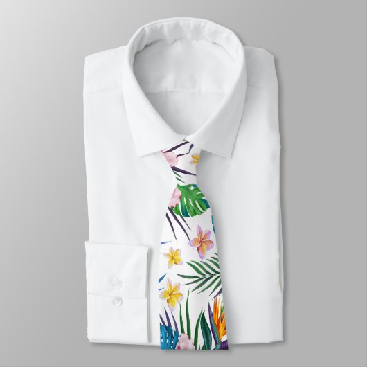 美しい熱帯絵を描フローラ水彩 ネクタイ (タイ)