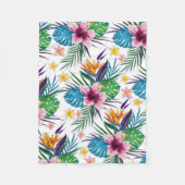 美しい熱帯絵を描フローラ水彩 フリースブランケット (正面)