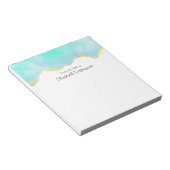 美しい熱帯緑と金ゴールド縁ど ノートパッド (アングル)