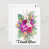 美しい熱帯花の花束 サンキュー ポストカード (正面/裏面)