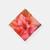 美しい熱帯花コーラルピンクオレンジパーティー スタンダードカクテルナプキン (角)