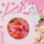 美しい熱帯花コーラルピンクオレンジパーティー ペーパープレート (パーティー)