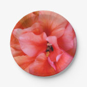 美しい熱帯花コーラルピンクオレンジパーティー ペーパープレート (正面)