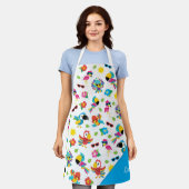 美しい熱帯鳥のパラダイスカラフルパターン エプロン (着用した状態)