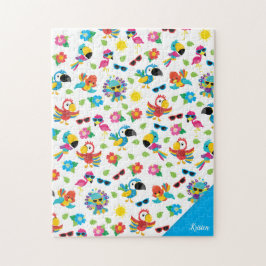 美しい熱帯鳥のパラダイスカラフルパターン ジグソーパズル