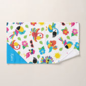 美しい熱帯鳥のパラダイスカラフルパターン バスタオルセット (ハンドタオル)