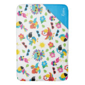 美しい熱帯鳥のパラダイスカラフルパターン バスマット (正面縦)