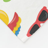 美しい熱帯鳥のパラダイスカラフルパターン フリースブランケット (角)