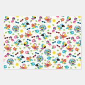 美しい熱帯鳥のパラダイスカラフルパターン ラッピングペーパーシート (正面2)