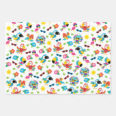 美しい熱帯鳥のパラダイスカラフルパターン ラッピングペーパーシート (正面)