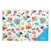 美しい熱帯鳥のパラダイスカラフルパターン 枕カバー (裏面)