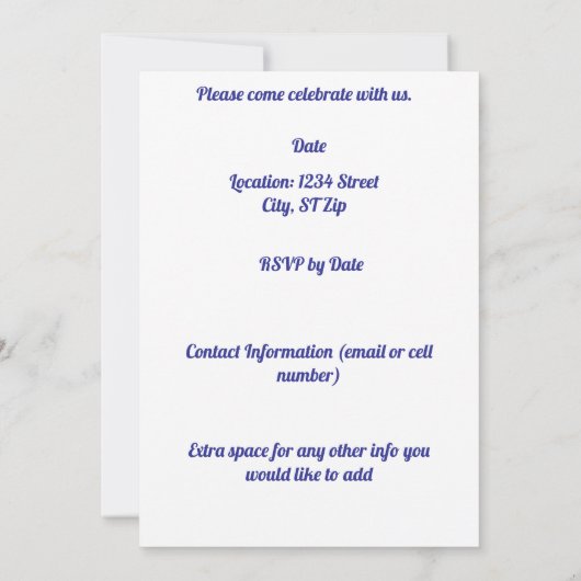 美しい熱気球 招待状 (裏面)