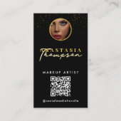美しい爪、 ネイルソーシャルメディアブラック金ゴールドロイヤリティカード 名刺 (正面)