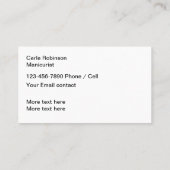 美しい爪、 ネイルマニキュア 名刺 (裏面)