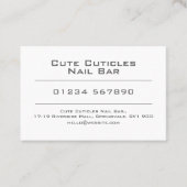 美しい爪、 ネイル爪、 ネイルバーアポイントメントカード 名刺 (正面)